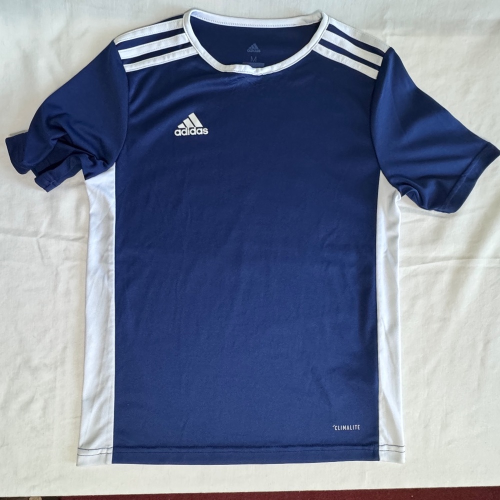 Blue & White Boys Adidas Climate top Size Medium